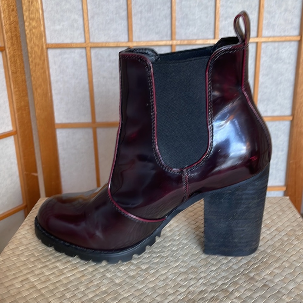 Steve Madden Oxblood Burgundy Anarchy Boots with 3.5”Heel Size 7M - Picture 9 of 11
